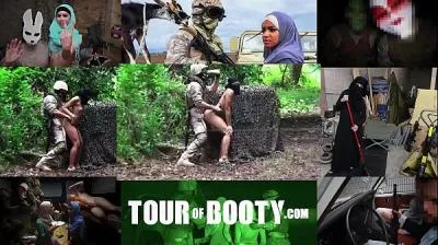 Tour of Booty: menina trabalhadora árabe envolve soldados americanos no Oriente Médio